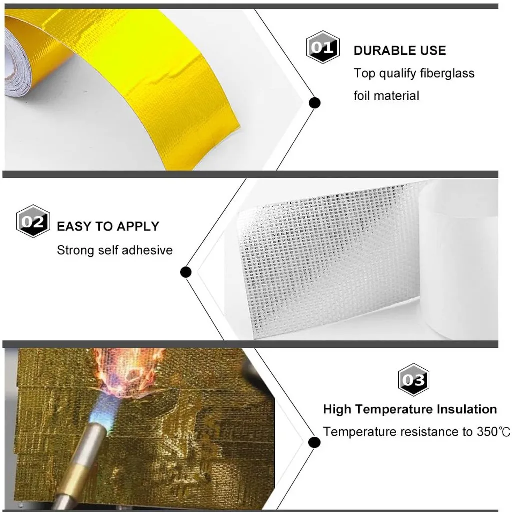 Generic Aluminum Foil Heat Shield Tape For Car Motorcycle Car Heat