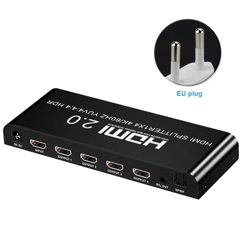 Video Home Theater 4K 60Hz HDMI Splitter Office For HDTV DVD HDCP2.2 With 3.5mm Audio Converter Support 3D 1080P 1 In 4 Out 
Video Home Theater 4K 60Hz HDMI Splitter Office For HDTV DVD HDCP2.2 With 3.5mm Audio Converter Support 3D 1080P 1 In 4 Out
