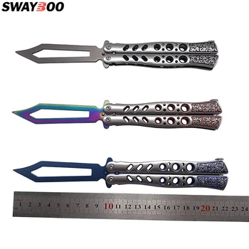 Swayboo New Fashion Folding Knife Butterfly in Training Knife Practice Whole Steel Silver Knife Uncurved Safety Knife Multi-tool 
Swayboo New Fashion Folding Knife Butterfly in Training Knife Practice Whole Steel Silver Knife Uncurved Safety Knife Multi-tool