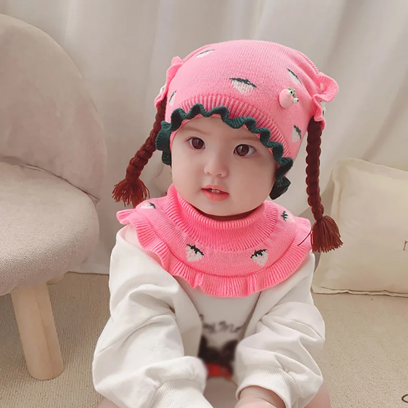 Autumn Girl Cartoon Fake Braid Design Winter Warm Hat Knitting Cap With Bib 2Pcs Set Kids Boys Girls Knitted Hats
Autumn Girl Cartoon Fake Braid Design Winter Warm Hat Knitting Cap With Bib 2Pcs Set Kids Boys Girls Knitted Hats