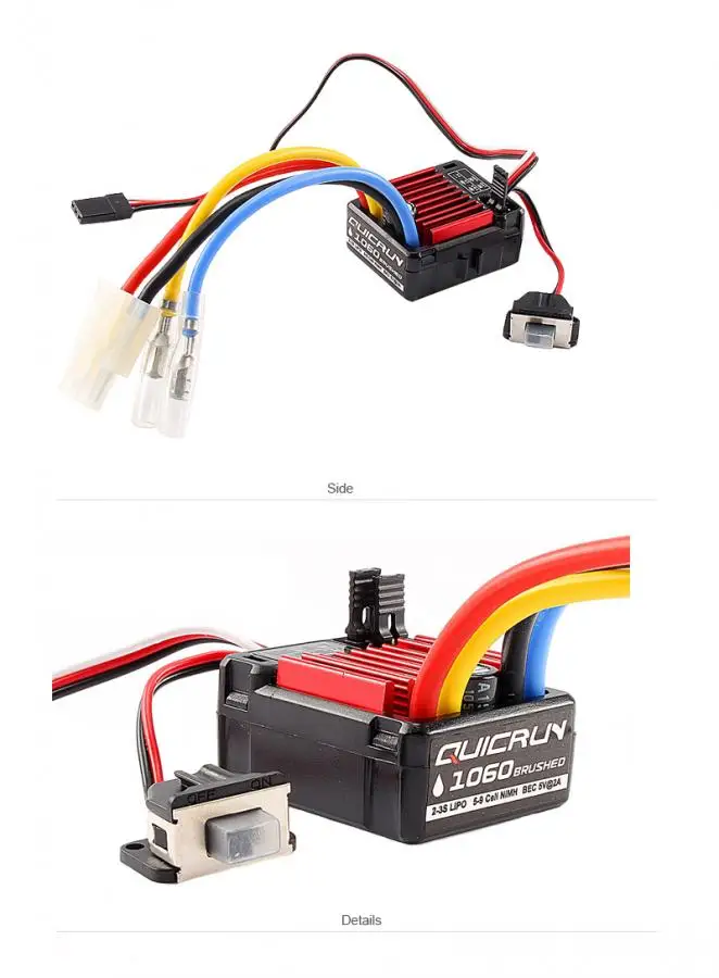 Hot RC 60A Brushed Electronic Speed Controller ESC 1060 FOR Buggy RC Car Model Toy Car Spare Parts 540 550 Motor
Hot RC 60A Brushed Electronic Speed Controller ESC 1060 FOR Buggy RC Car Model Toy Car Spare Parts 540 550 Motor