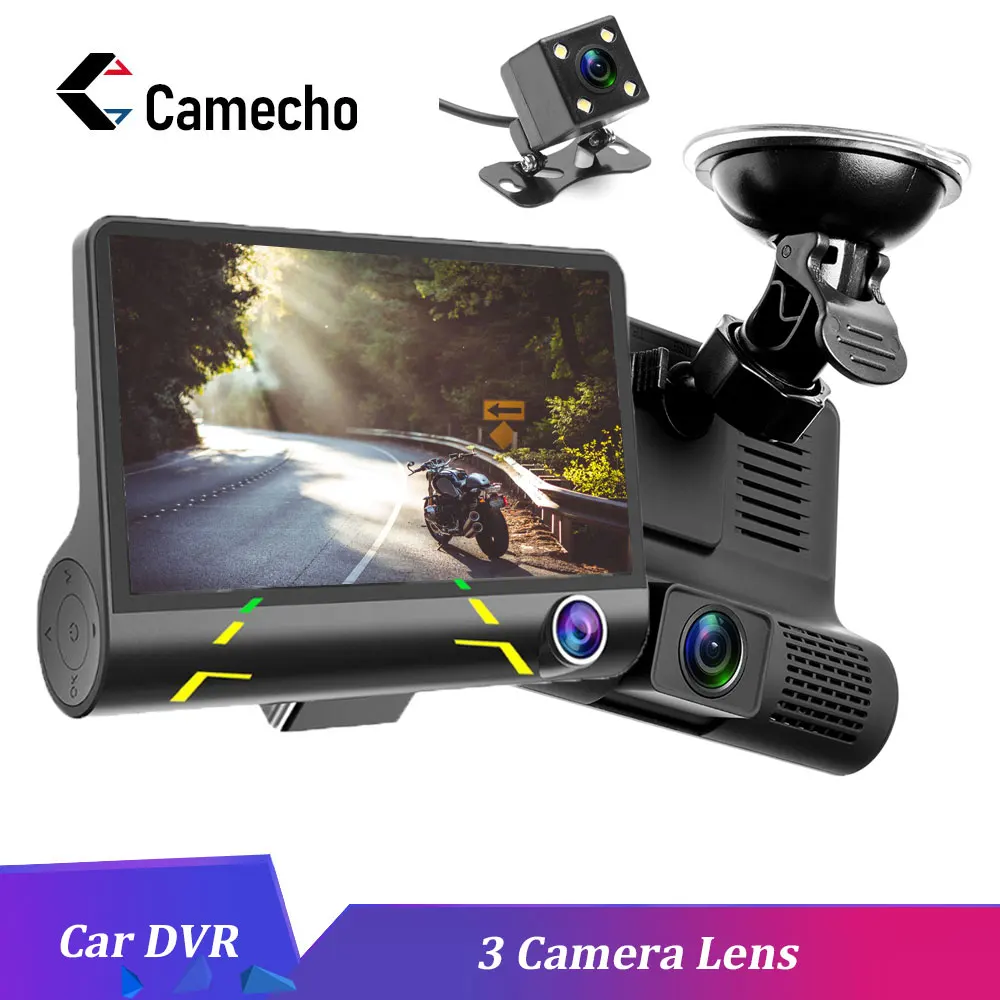 Camecho Car Dvr 1080P 3 Camera Lens 4.0 Inch Video Recorder Auto Dash Cam With Rearview Camera G-sensor Video Recorder
Camecho Car Dvr 1080P 3 Camera Lens 4.0 Inch Video Recorder Auto Dash Cam With Rearview Camera G-sensor Video Recorder