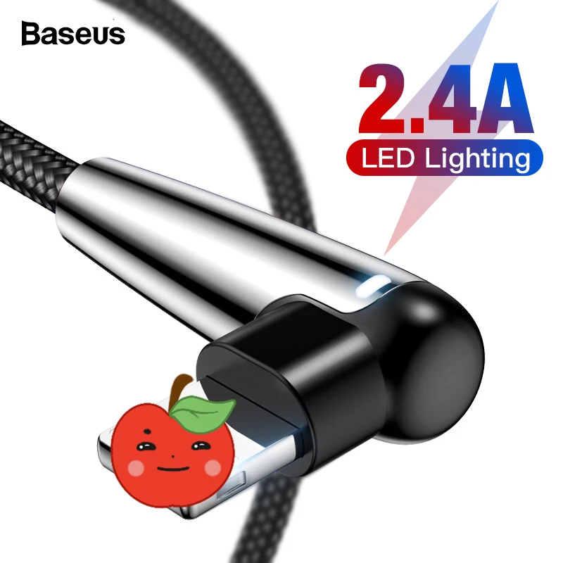 Baseus Led Lighting USB Cable For iPhone 11 Pro Max XS XR X 8 7 6 6S SE Fast Charging Wire Cord 90 Degree Data Phone Game Cable
Baseus Led Lighting USB Cable For iPhone 11 Pro Max XS XR X 8 7 6 6S SE Fast Charging Wire Cord 90 Degree Data Phone Game Cable