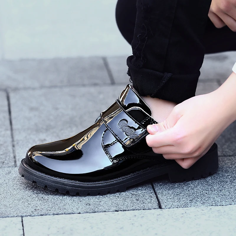 Boys' Genuine-Leather Black Shoes