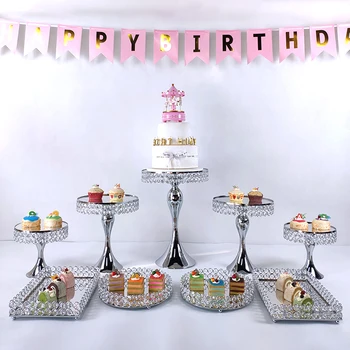 7-9 Cake Decorating Supplies Crystals Cake Stand Cupcake Stand Wedding Plates Set Metal Round Party Dessert Display Decor Tray 
7-9 Cake Decorating Supplies Crystals Cake Stand Cupcake Stand Wedding Plates Set Metal Round Party Dessert Display Decor Tray