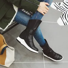 Grande taille 10 bottes femmes chaussures bottines pour femmes dames bottes chaussures femme hiver talon compensé table imperméable(China)