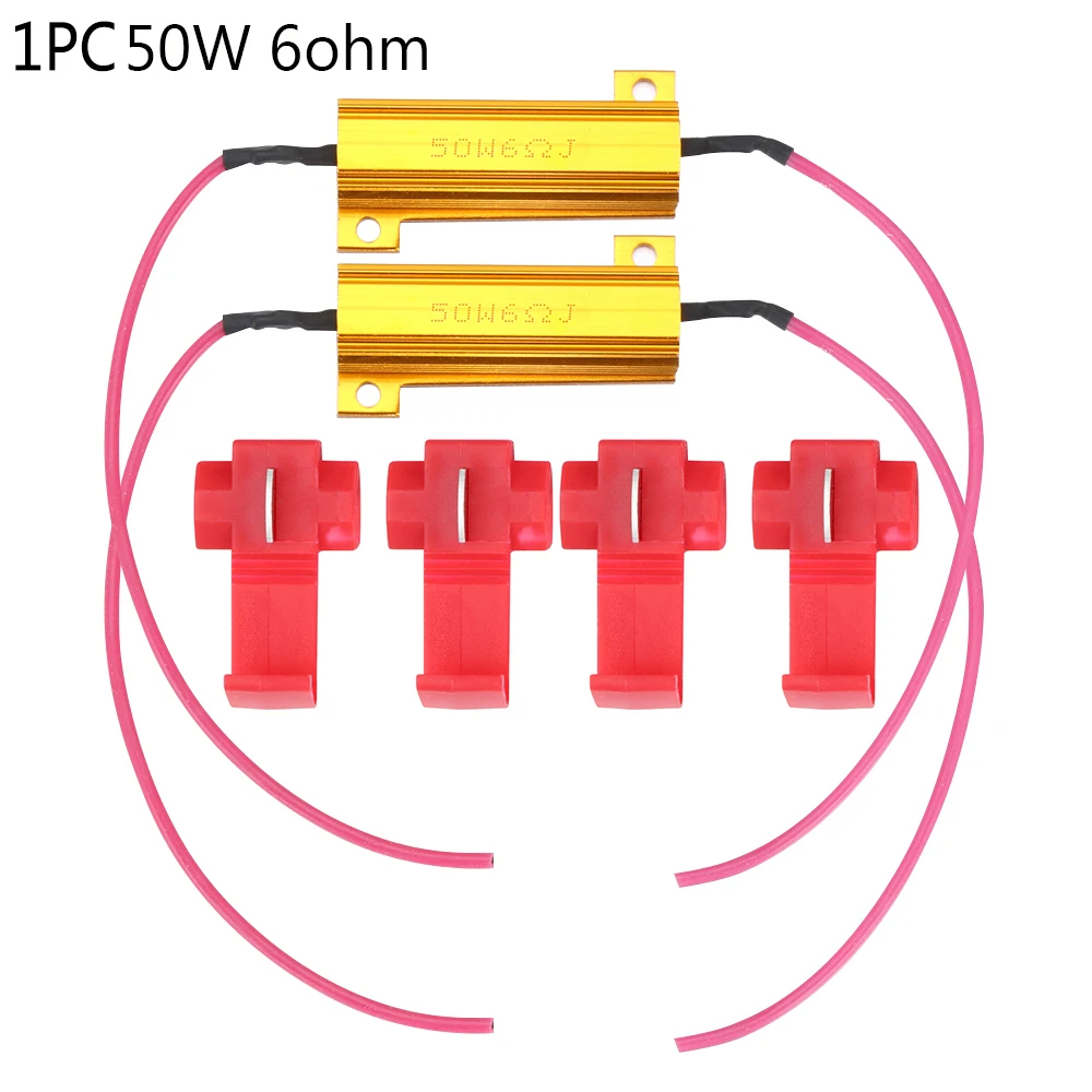 Newest 50W 6 ohm Load Resistor Fix LED Bulb Fast Hyper Flash Turn Signal Blink Error Wiring Resistance Car Accessories | Автомобили и