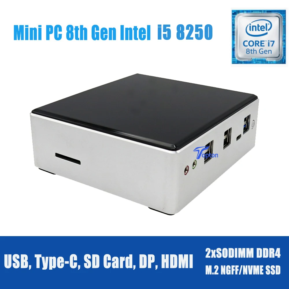 Topton Smart Tiny Case Mini PC 8th Gen Intel i7 8550U 2xSODIMM DDR4 Max 32GB RAM M.2 NGFF/NVME SSD Type-C DP HDMI Pocket PC
Topton Smart Tiny Case Mini PC 8th Gen Intel i7 8550U 2xSODIMM DDR4 Max 32GB RAM M.2 NGFF/NVME SSD Type-C DP HDMI Pocket PC