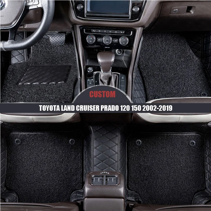 Кожаные автомобильные коврики на заказ для TOYOTA Land Cruiser Prado 120 150 2002-2014 2015 2016 2017 2018 2019