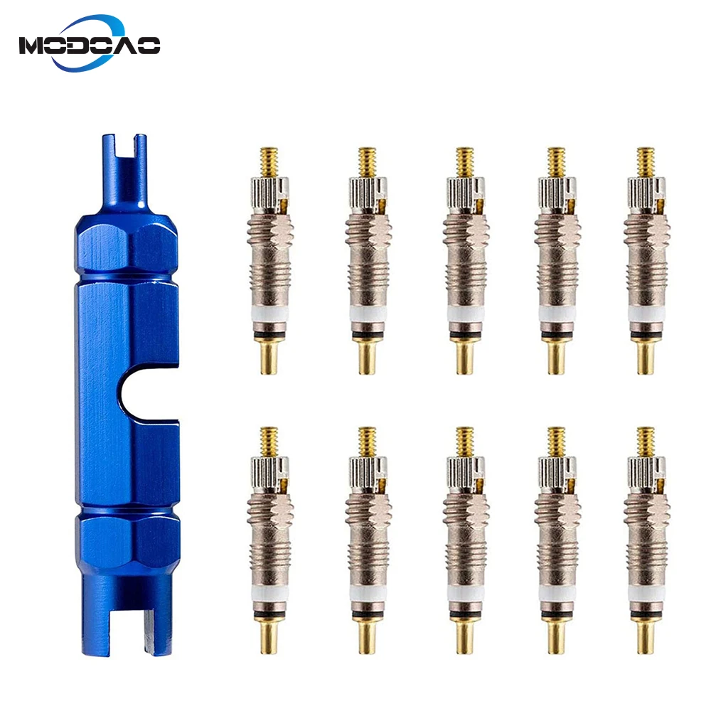 10pcs/1 Set Valve Core Remover Tool Kit Bike with Brass Replacement Presta Valve Core for Bicycles Cars Trunks
10pcs/1 Set Valve Core Remover Tool Kit Bike with Brass Replacement Presta Valve Core for Bicycles Cars Trunks