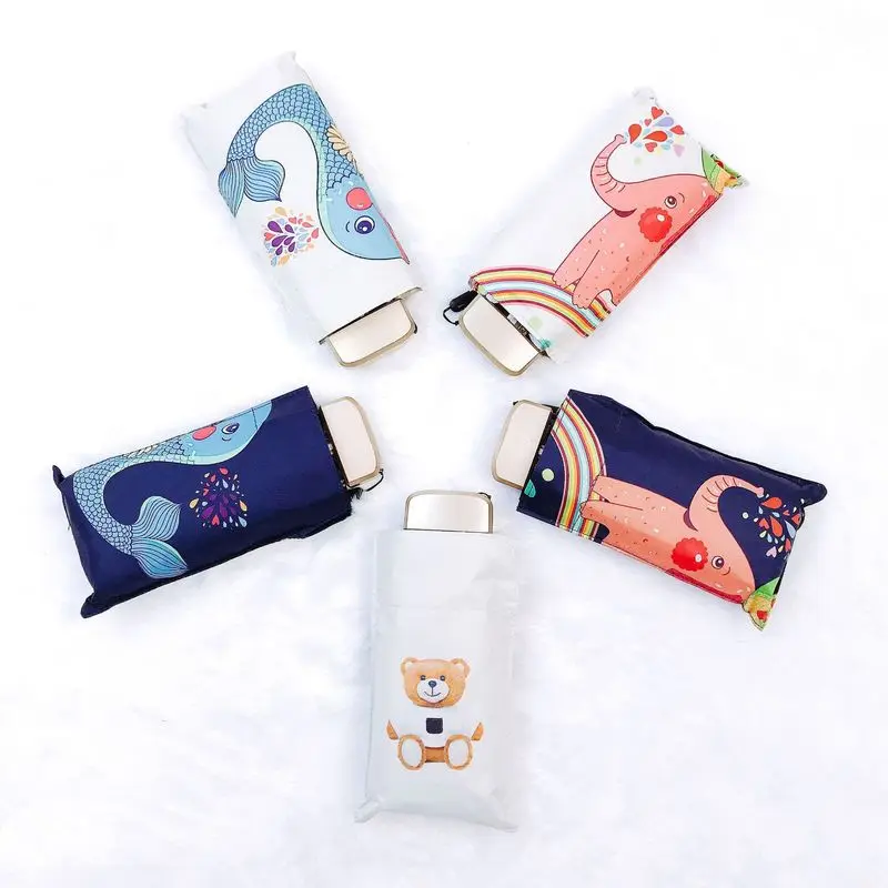 Ultra-light 5 Folds Black Rubber UV Protection Umbrella Cute Cartoon Elephant Pocket Umbrella Women
Ultra-light 5 Folds Black Rubber UV Protection Umbrella Cute Cartoon Elephant Pocket Umbrella Women