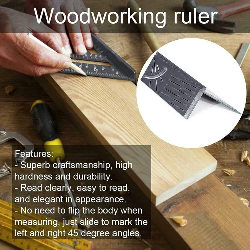 Wood Working Ruler 3D Mitre Angle Measuring Gauge Square Size Measure Tool micrometer
Wood Working Ruler 3D Mitre Angle Measuring Gauge Square Size Measure Tool micrometer