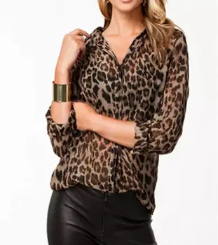 2020 Fashion Women Blouse Wild Leopard Print Chiffon Button Lady Sexy Long Sleeve Shirt Loose V-neck Joker Tops
2020 Fashion Women Blouse Wild Leopard Print Chiffon Button Lady Sexy Long Sleeve Shirt Loose V-neck Joker Tops
