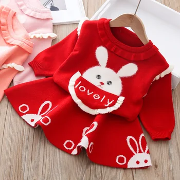 2020 Autumn Knitwear Princess Clothes Set For Girls Baby Kids Children Rabbit Pullover Sweater + Pleated Skirts Two-piece Suit 
2020 Autumn Knitwear Princess Clothes Set For Girls Baby Kids Children Rabbit Pullover Sweater + Pleated Skirts Two-piece Suit