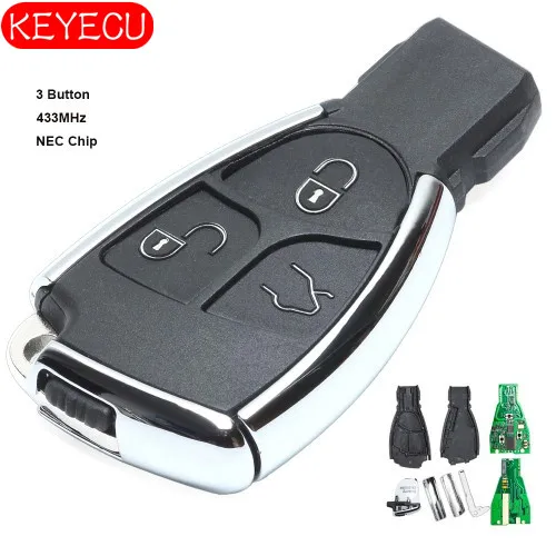 KEYECU Smart Remote Key Fob 3 Button 315Mhz/433MHz NEC for Mercedes-Benz 2000 - 2014 + Uncut Blade
KEYECU Smart Remote Key Fob 3 Button 315Mhz/433MHz NEC for Mercedes-Benz 2000 - 2014 + Uncut Blade