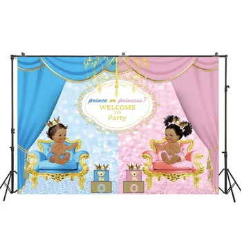 HUAYI Royal Prince or Princess Gender Reveal Party for Party Decorations Pink or Blue Curtain Gender Reveal Photo Banner W-2026 
HUAYI Royal Prince or Princess Gender Reveal Party for Party Decorations Pink or Blue Curtain Gender Reveal Photo Banner W-2026