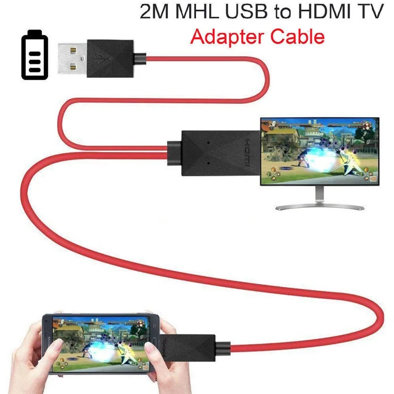 Адаптер с Micro USB на HDMI-совместимый 1080P HD для ТВ-кабеля телефонов Android 11 контактов