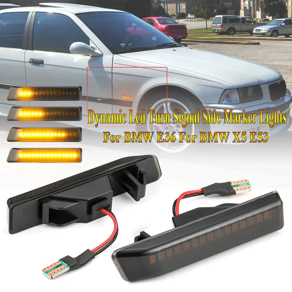 2x Flowing Turn Signal Light Dynamic LED Side Marker Light 12v Side Repeater Lamp For BMW E36 For BMW X5 E53 for BMW 3 Series
2x Flowing Turn Signal Light Dynamic LED Side Marker Light 12v Side Repeater Lamp For BMW E36 For BMW X5 E53 for BMW 3 Series