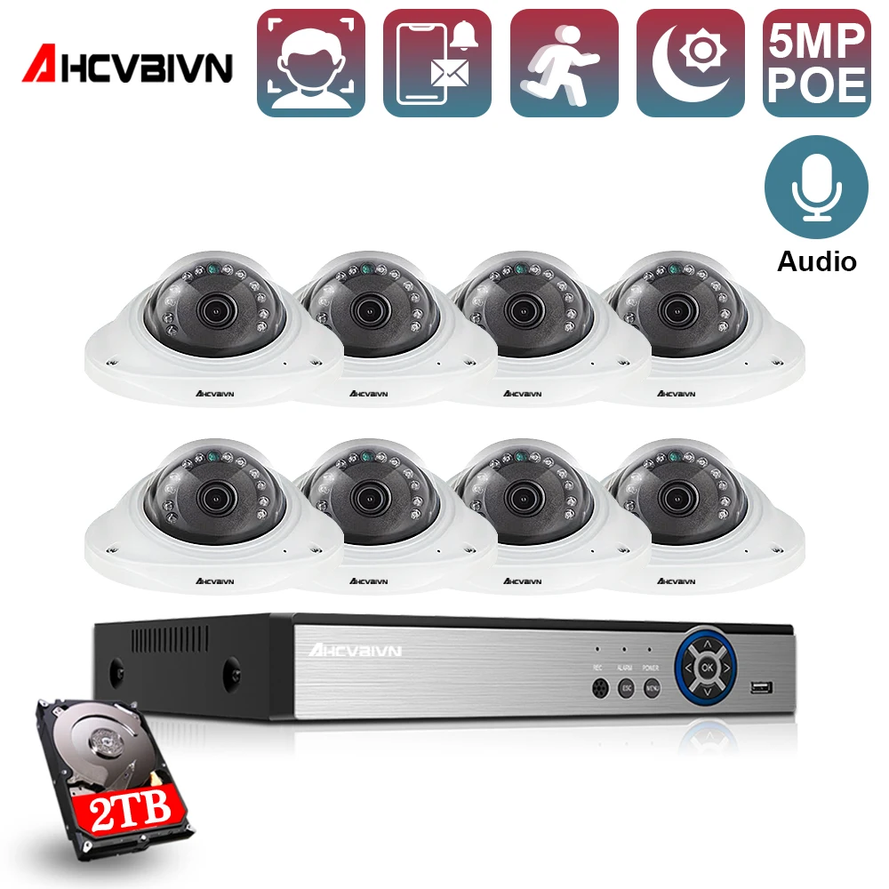 H.265 8CH 5MP Security Camera System Set POE NVR 5MP AI Face Detection IP CCTV Camera System Video Surveillance Kit
H.265 8CH 5MP Security Camera System Set POE NVR 5MP AI Face Detection IP CCTV Camera System Video Surveillance Kit