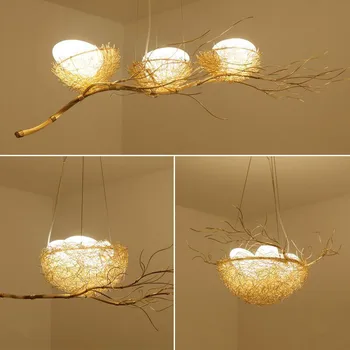 Post Modern Handwork Gold Aluminium Steel Bird Nest Pendant Light Lamp Nordic Silver Alu. Wire White Glass Egg Suspension Light
Post Modern Handwork Gold Aluminium Steel Bird Nest Pendant Light Lamp Nordic Silver Alu. Wire White Glass Egg Suspension Light