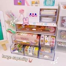 Kawaii Transparent Drawer Storage Box Organizer Desktop Plastic Large Capacity Cosmetic Storage Box Drawer Makeup Organizer Cute
Kawaii Transparent Drawer Storage Box Organizer Desktop Plastic Large Capacity Cosmetic Storage Box Drawer Makeup Organizer Cute