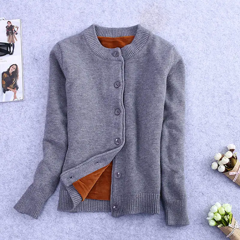 Velvet Knitted Cardigan Female Short Sweater Jacket Women Long Sleeve Jumper Sweaters Warm Cardigan Women Tops Female 2019 NEW
Velvet Knitted Cardigan Female Short Sweater Jacket Women Long Sleeve Jumper Sweaters Warm Cardigan Women Tops Female 2019 NEW