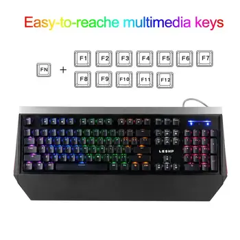 USB Wired Game Gaming Office Mechanical Keyboard with LED Backlight Aluminium Alloy Top Cover for Internet Users
USB Wired Game Gaming Office Mechanical Keyboard with LED Backlight Aluminium Alloy Top Cover for Internet Users