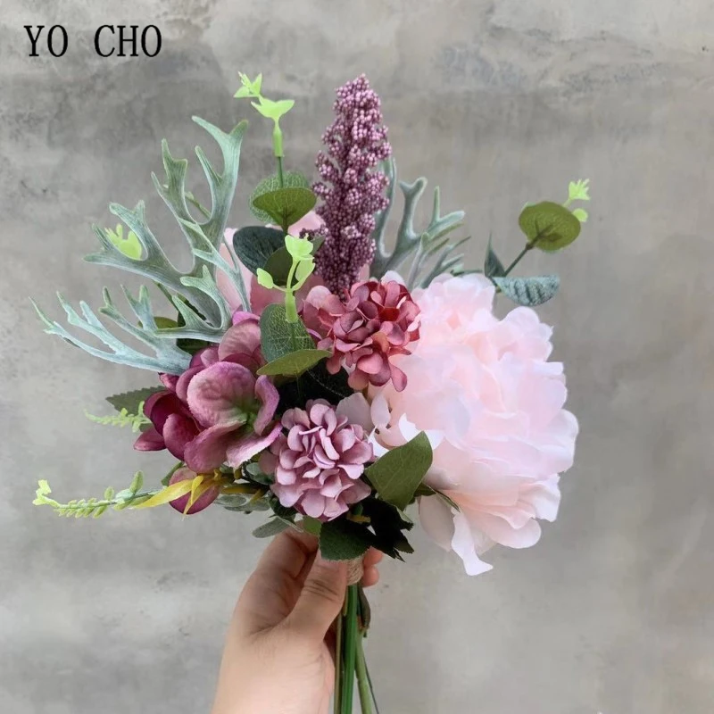 YO CHO Wedding Bouquet Artificial Flower Silk Rose Bridal Bouquet Hand Flower White Pink Purple Home Wedding Party Table Decor
YO CHO Wedding Bouquet Artificial Flower Silk Rose Bridal Bouquet Hand Flower White Pink Purple Home Wedding Party Table Decor