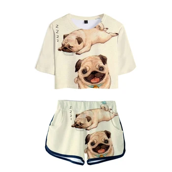 Cute Pug dog 3D Casual swomen Print Summer sexy Two Pieces sets Women shorts and crop tops 2019 Cool Hot Sale Plus Size suit
Cute Pug dog 3D Casual swomen Print Summer sexy Two Pieces sets Women shorts and crop tops 2019 Cool Hot Sale Plus Size suit