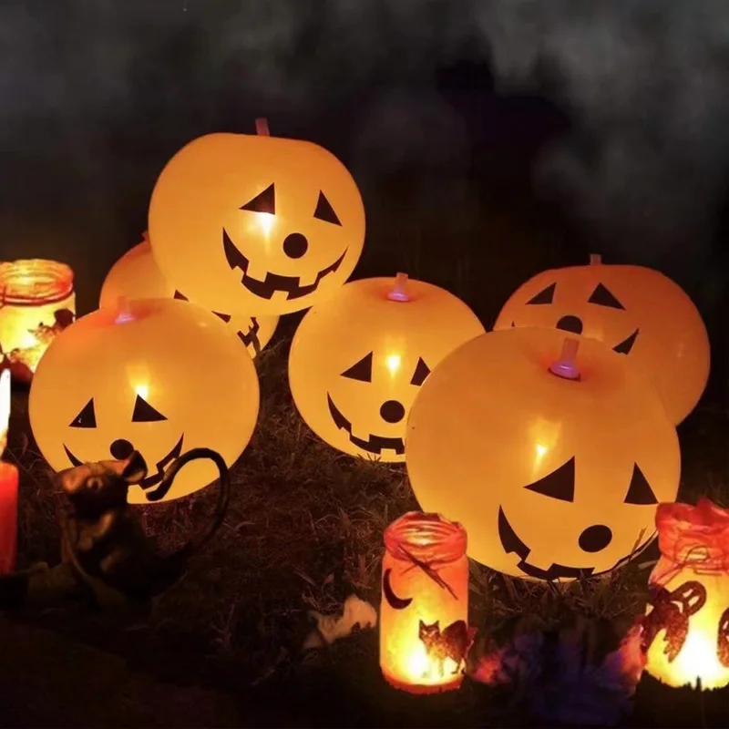 Halloween Balloons With Lights Pumpkin Ghost Festival Apple Balloon Room Decoration Party Home Accessories | Дом и сад