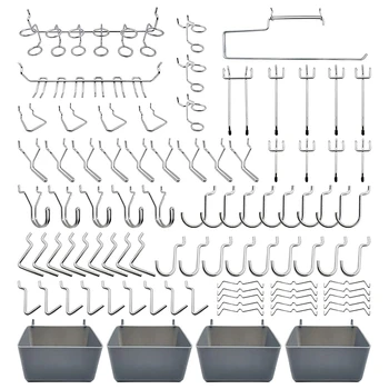 120Pcs16 Different Types of Pegboard Hooks Include Plastic Bins, Pegboard Bins, Organizer, for Garage
120Pcs16 Different Types of Pegboard Hooks Include Plastic Bins, Pegboard Bins, Organizer, for Garage