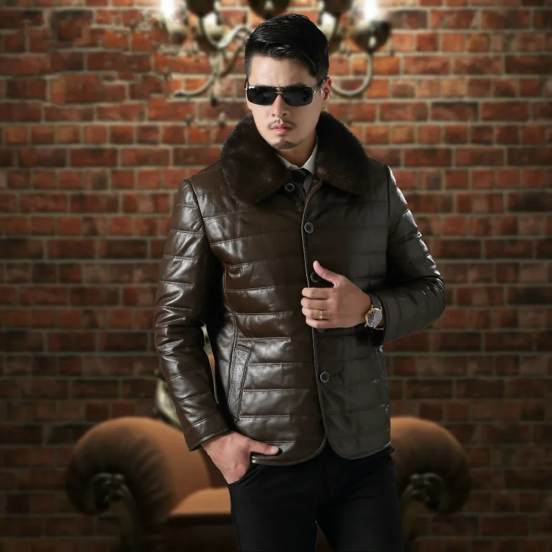 2020 Real Leather Jacket Men Autumn Winter Sheepskin Down Coat Mink Fur Collar Genuine Leather Jackets T2 KJ3007
2020 Real Leather Jacket Men Autumn Winter Sheepskin Down Coat Mink Fur Collar Genuine Leather Jackets T2 KJ3007