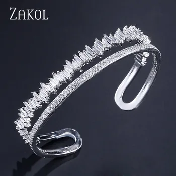 ZAKOL Women Fashion Jewelry Gorgeous White Color Cubic Zirconia Connected Tennis Bracelet For Women Ladies FSBP167
ZAKOL Women Fashion Jewelry Gorgeous White Color Cubic Zirconia Connected Tennis Bracelet For Women Ladies FSBP167