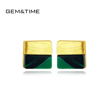 Gem&Time Genuine 925 Sterling Silver Retro Turquoise Stud Earrings For Women Geometric Earrings Fine Jewelry joyas de plata 925
Gem&Time Genuine 925 Sterling Silver Retro Turquoise Stud Earrings For Women Geometric Earrings Fine Jewelry joyas de plata 925