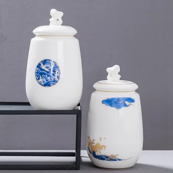Tea Containers Ceramic Sealed Can Sheep Fat Jade Ceramic Whiteware Large Portable Travel Tea Jar Tea Box Tea Caddy Tea Bucket
Tea Containers Ceramic Sealed Can Sheep Fat Jade Ceramic Whiteware Large Portable Travel Tea Jar Tea Box Tea Caddy Tea Bucket