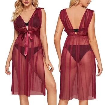 Sexy Lingerie Exquisite Lace Sheer Long Night Dress Women's Nightgowns Erotic Deep V Backless Sexy Sleepwear Nighty Sleep Lounge
Sexy Lingerie Exquisite Lace Sheer Long Night Dress Women's Nightgowns Erotic Deep V Backless Sexy Sleepwear Nighty Sleep Lounge