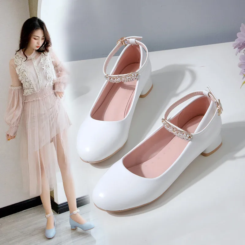 YQBTDL Summer 2020 White Bride Wedding Ladies Shoes Crystal Bead Bow Sweet Princess Lolita Low Heel Shoes Womens Pumps Pink Blue 
YQBTDL Summer 2020 White Bride Wedding Ladies Shoes Crystal Bead Bow Sweet Princess Lolita Low Heel Shoes Womens Pumps Pink Blue