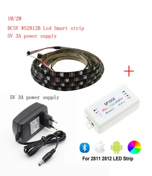 1-2m DC5V WS2812B Led Strip 30 pixels/leds/m WS2812 IC Smart 5050 RGB led Strip light+LED Power Supply + SP105E LED Controller
1-2m DC5V WS2812B Led Strip 30 pixels/leds/m WS2812 IC Smart 5050 RGB led Strip light+LED Power Supply + SP105E LED Controller