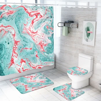 Bath Toilet Mat and Waterproof Shower Curtains Marble Printing Quicksand Toilet Cover Mat Non-Slip Bathroom Rug Set for Bathroom
Bath Toilet Mat and Waterproof Shower Curtains Marble Printing Quicksand Toilet Cover Mat Non-Slip Bathroom Rug Set for Bathroom