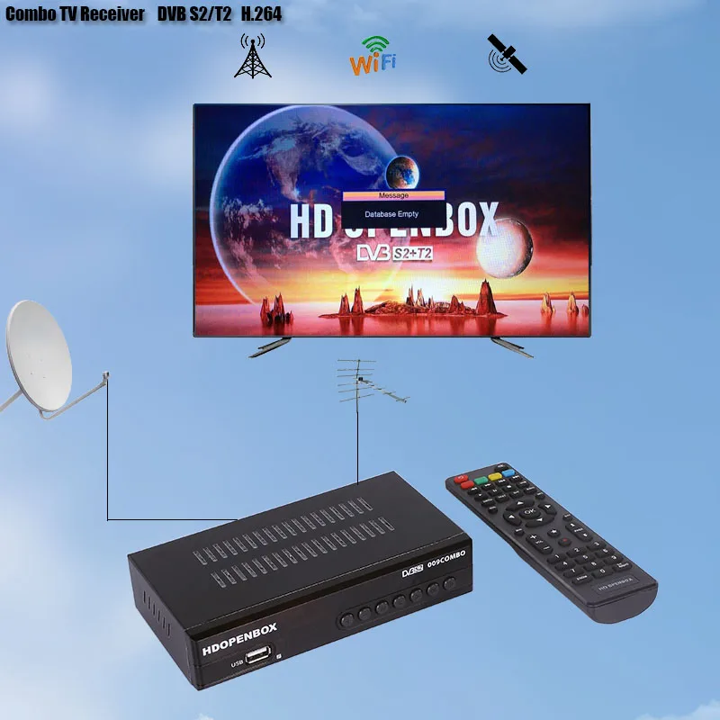 HDOPENBOX DVB T2 DVB S2 Receptor Satellite TV Receiver/Terrestrial Receiver Combo Set Top Box H.264 MPEG4 Support CA DVB S2
HDOPENBOX DVB T2 DVB S2 Receptor Satellite TV Receiver/Terrestrial Receiver Combo Set Top Box H.264 MPEG4 Support CA DVB S2