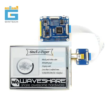 800x600, 6inch E-Ink display HAT for Raspberry Pi, IT8951 controller, USB/SPI/I80/I2C interface 6inch e-Paper HAT
800x600, 6inch E-Ink display HAT for Raspberry Pi, IT8951 controller, USB/SPI/I80/I2C interface 6inch e-Paper HAT