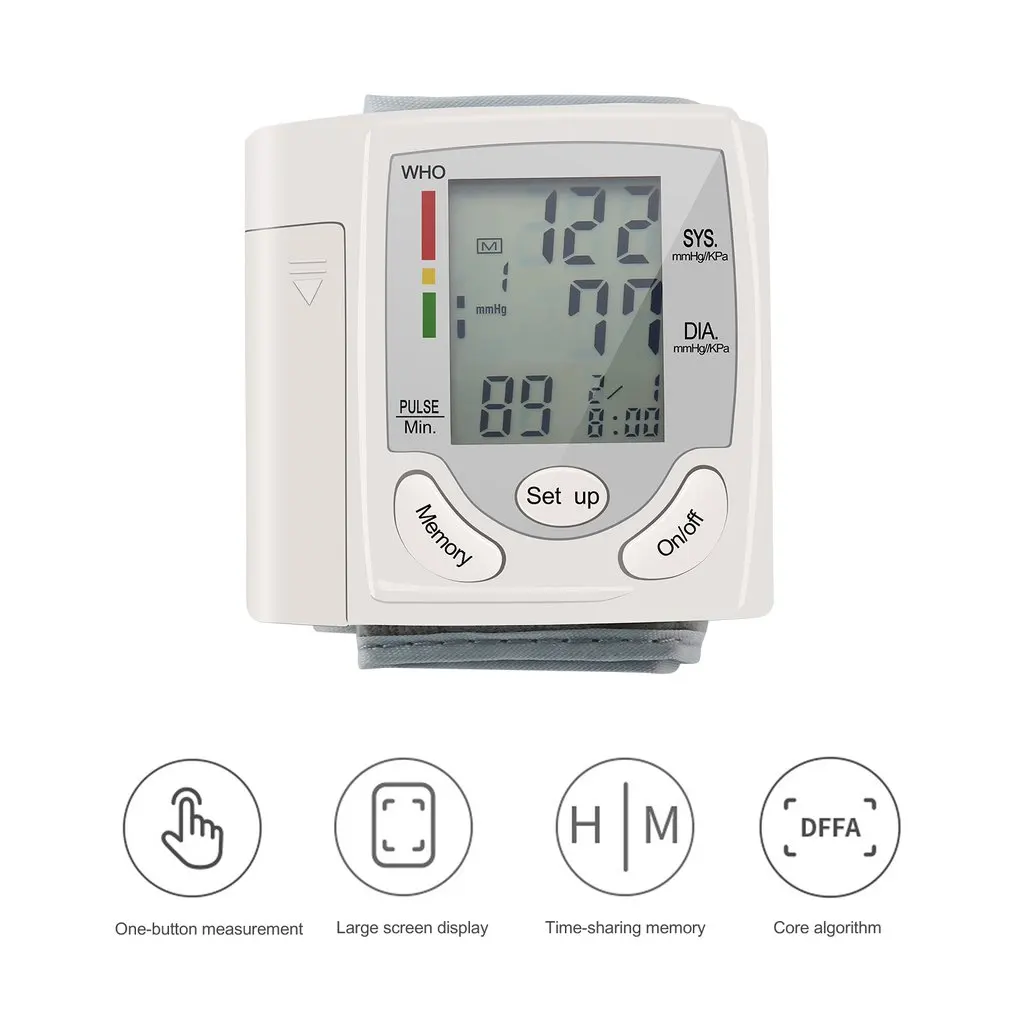Digital Wrist Blood Pressure Monitor Pulse Meter Heart Rate Monitor Tonometer Mini Sphygmomanometer LCD Display BP Tonometer
Digital Wrist Blood Pressure Monitor Pulse Meter Heart Rate Monitor Tonometer Mini Sphygmomanometer LCD Display BP Tonometer