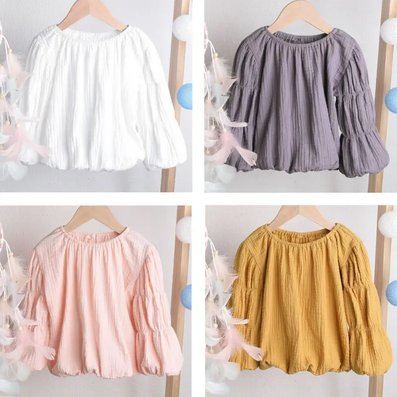 Toddler Baby Girls Clothes Solid Color Lantern Sleeve Tops Shirts Blouse Warm O-Neck Autumn Clothes
Toddler Baby Girls Clothes Solid Color Lantern Sleeve Tops Shirts Blouse Warm O-Neck Autumn Clothes