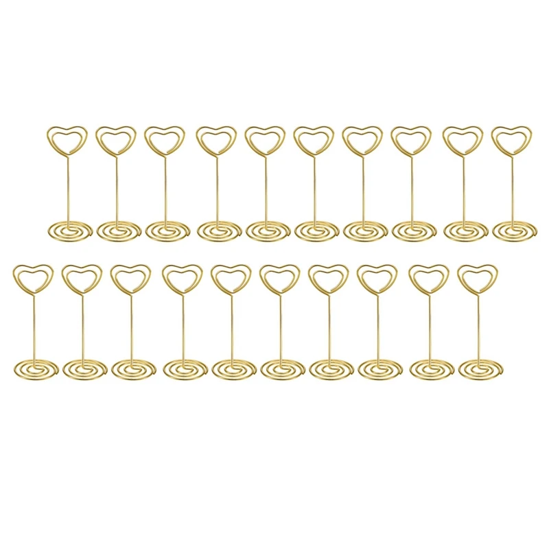 3.5 Inch Mini Place Card Holders, 20Pcs Table Number Stand Table Card Holder Wire Table Picture Photo Holder with Heart Shape Me 
3.5 Inch Mini Place Card Holders, 20Pcs Table Number Stand Table Card Holder Wire Table Picture Photo Holder with Heart Shape Me