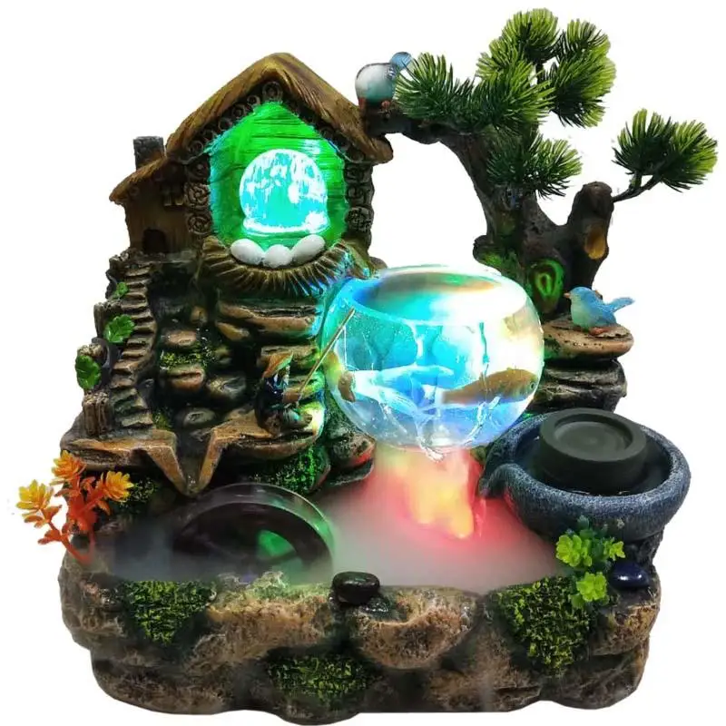 Indoor Rockery Water Fountain Ornaments With Led Small Fish Tank Feng Shui Wheel Crafts Waterscape Home Desktop Decoration
Indoor Rockery Water Fountain Ornaments With Led Small Fish Tank Feng Shui Wheel Crafts Waterscape Home Desktop Decoration