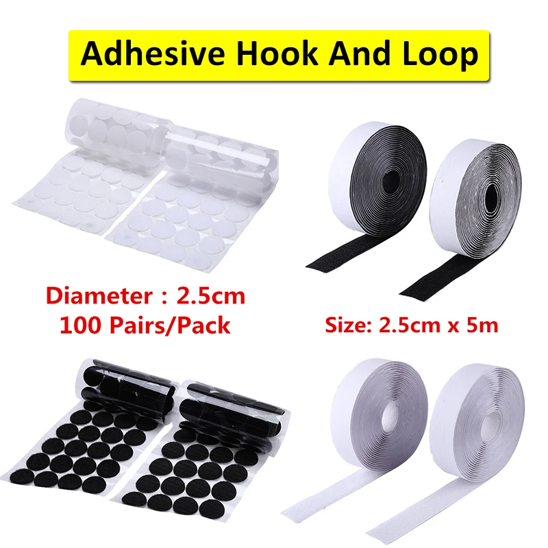 5m/100 Pairs Strong Self-adhesive Hook And Loop Adhesive Fastener Tape Round Dots Sticker With Glue For DIY Crafts Projects
5m/100 Pairs Strong Self-adhesive Hook And Loop Adhesive Fastener Tape Round Dots Sticker With Glue For DIY Crafts Projects