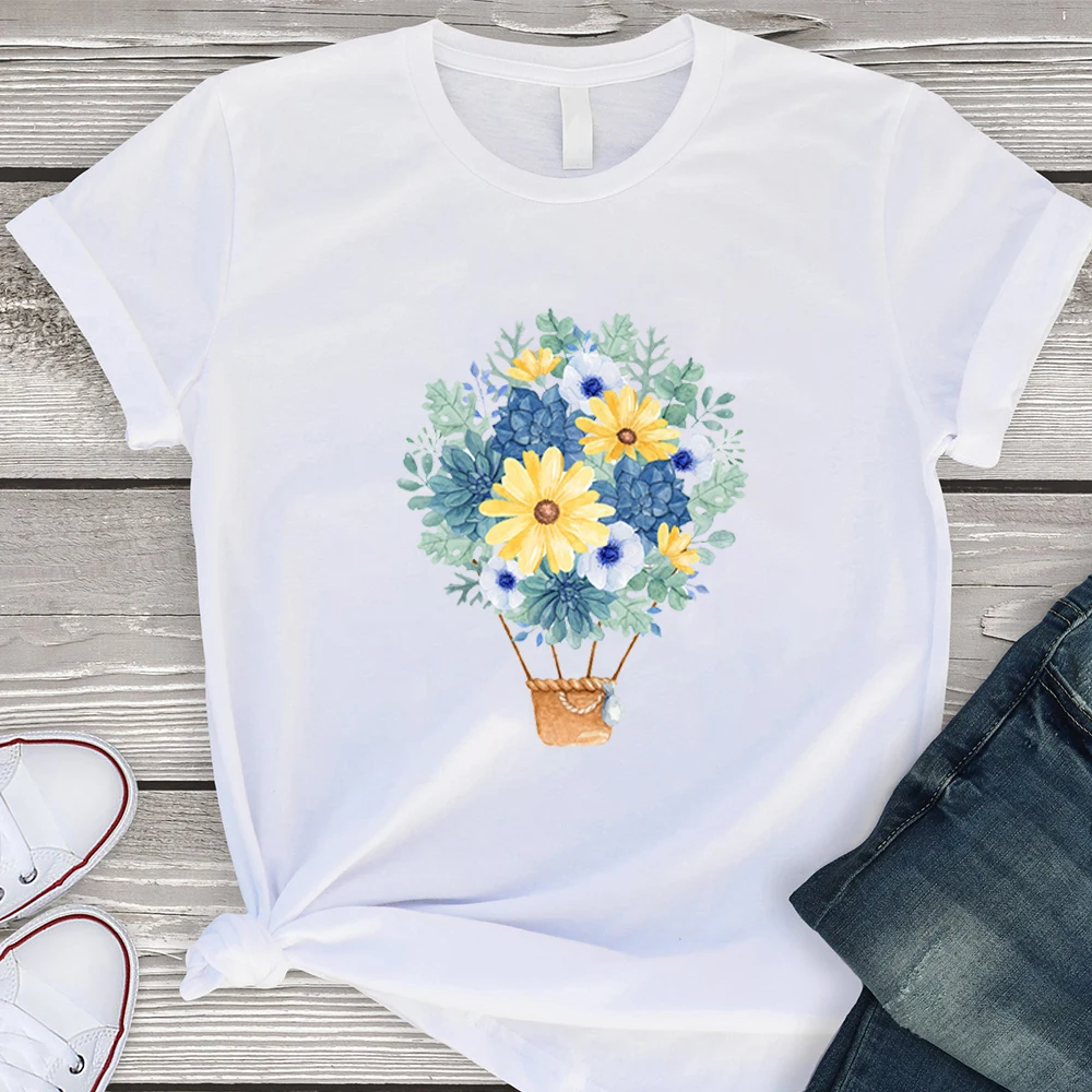 Summer Design Hot Selling t shirts women beautiful Flowers and hot air balloon Graphic Print Trendy Popular Personality T-shirt
Summer Design Hot Selling t shirts women beautiful Flowers and hot air balloon Graphic Print Trendy Popular Personality T-shirt