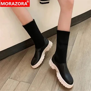 MORAZORA 2020 large size 33-46 winter fashion soft leather women boots comfortable med heels round toe slip-on ankle boots
MORAZORA 2020 large size 33-46 winter fashion soft leather women boots comfortable med heels round toe slip-on ankle boots
