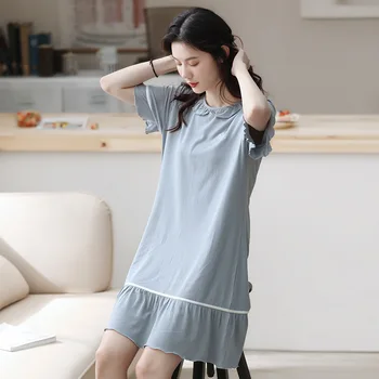 Women sweet lace splice Nightgowns Female Sleepshirt New Summer Cotton Lady Nightdress loose cute nightgown female night dress 
Women sweet lace splice Nightgowns Female Sleepshirt New Summer Cotton Lady Nightdress loose cute nightgown female night dress