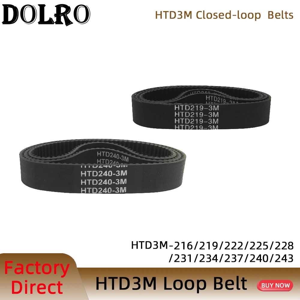 

Arc HTD 3M Timing belt C=216/219/222/225/228/231/234/237/240/243width 6/9/10/12/15/20mm Rubbe Closed Loop Synchronous pitch 3mm